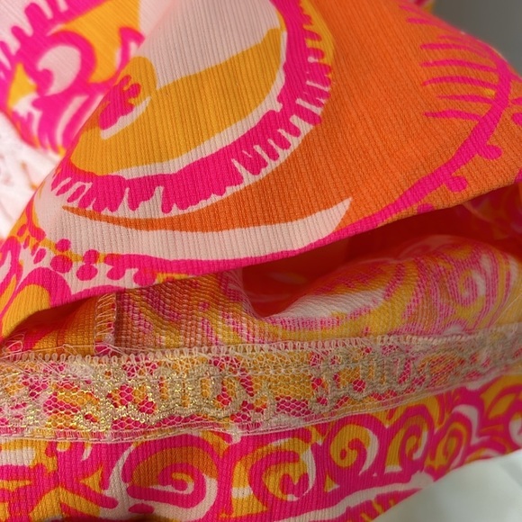 Lilly Pulitzer Tansy Dress strapless Barbie pink, yellow, white women’s size 6 - Picture 5 of 12